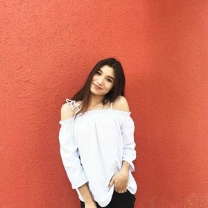 Off the shoulder striped top